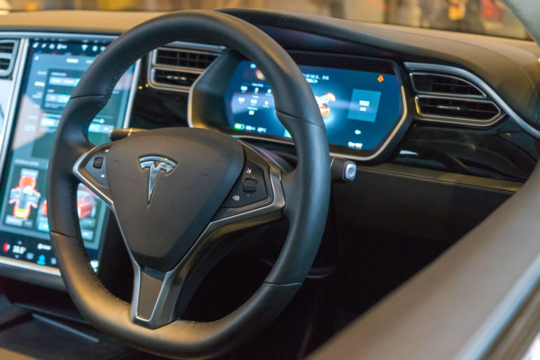tesla car steering wheel
