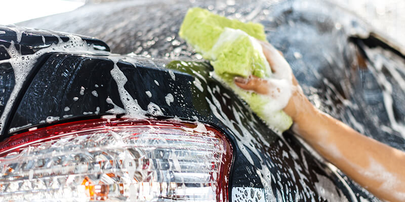 Hand washing car