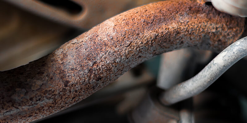 Rusted car pipes